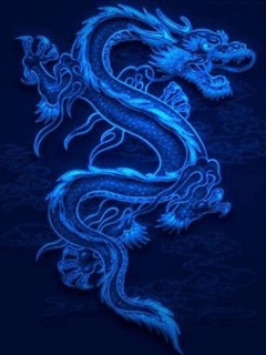 Синий дракон - обои на заставку телефона 240x320